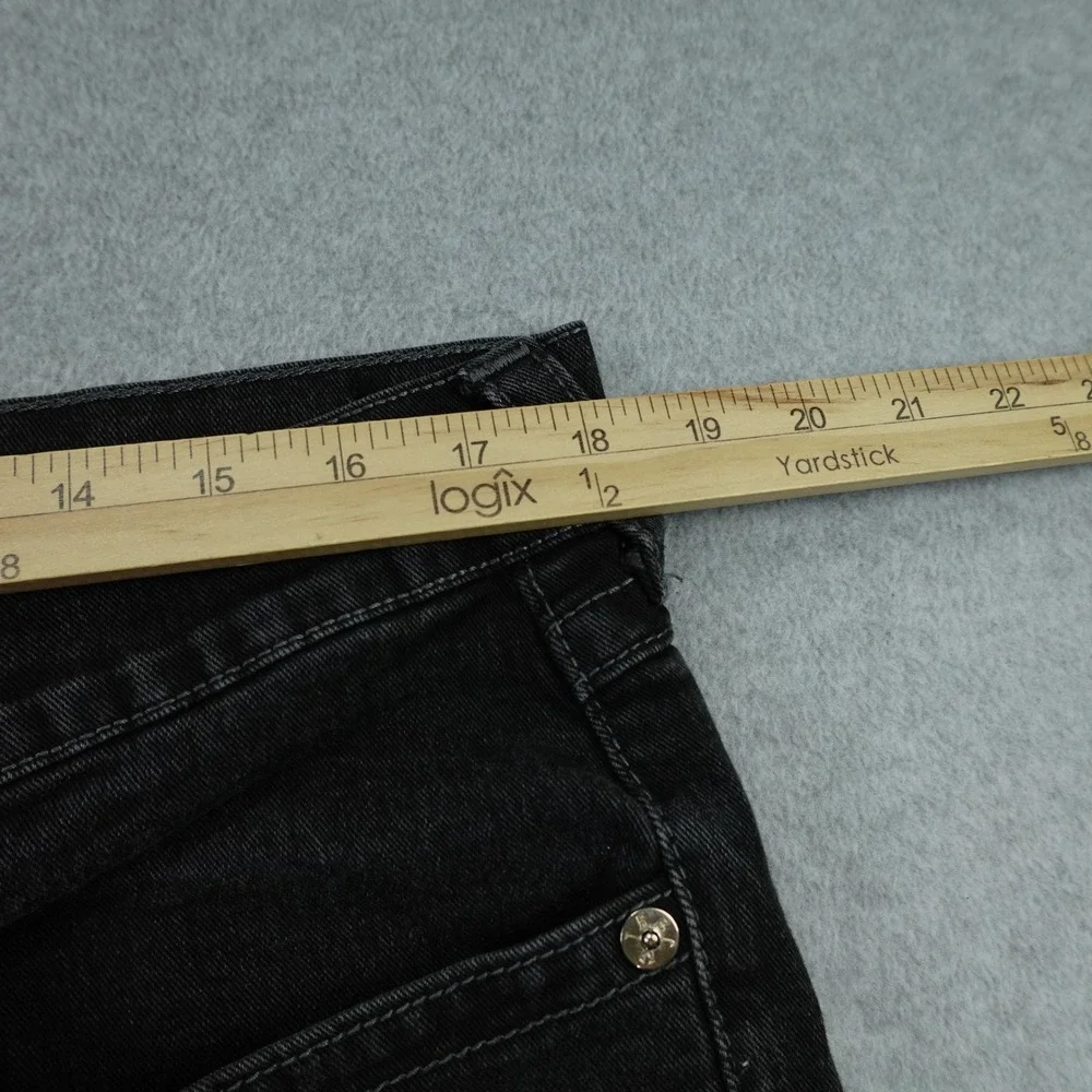 True Religion Jeans Mens 36 Black Ricky Relaxed Straight Denim Flap Pocket
